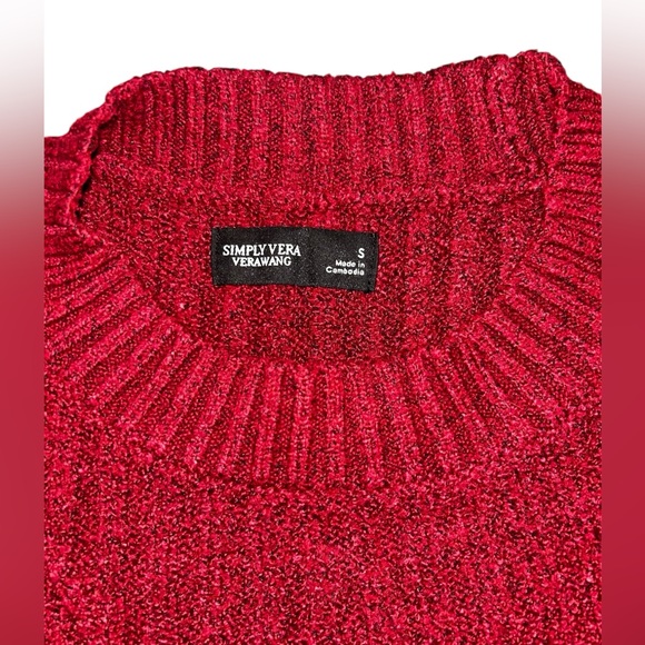 Small Dark Red Women’s Simply Vera Vera Wang Soft Sweater - Picture 2 of 4